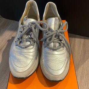 Hermes Miles sneakers, silver, size 38.